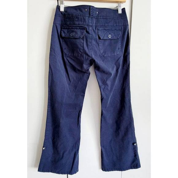 Anthropologie Hei Hei Blue Flare Wide Leg Pants Cargo Pants - Picture 3 of 3